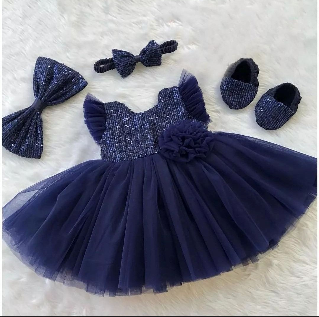 Blue colour best sale baby frock