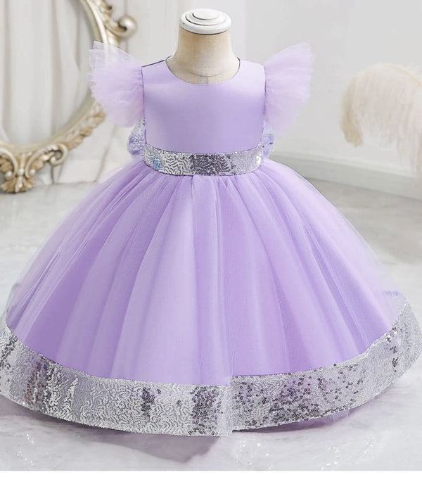 PURPLE COLOR PARTY WEAR  FROCK