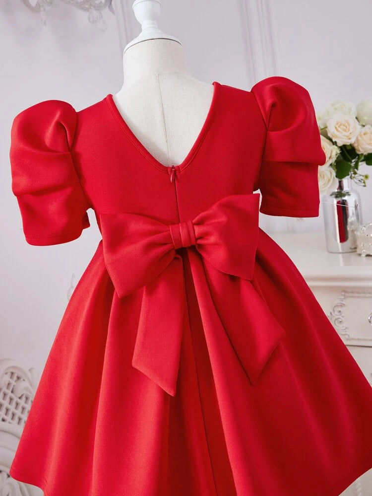 BABY PROUD RED COLOR FROCK WITH HAIR BAND