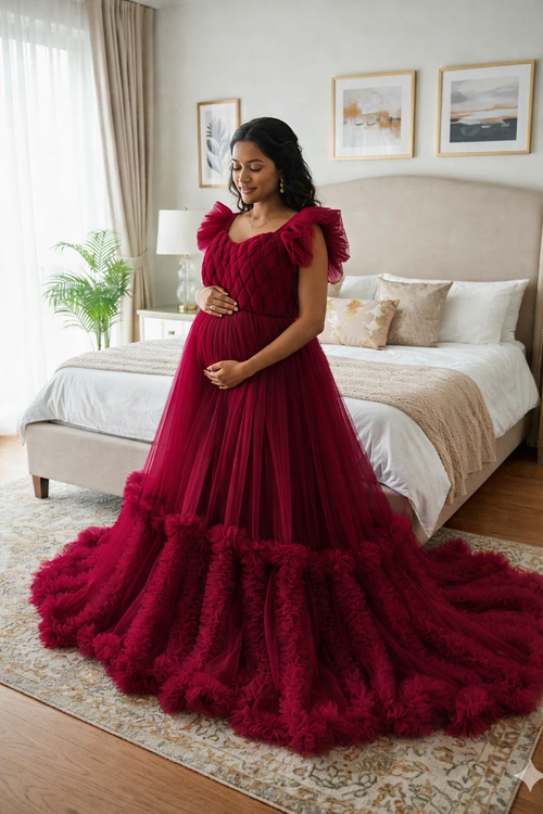 Elegant Maternity Gowns for Photoshoot & Baby Shower  babyproud.in