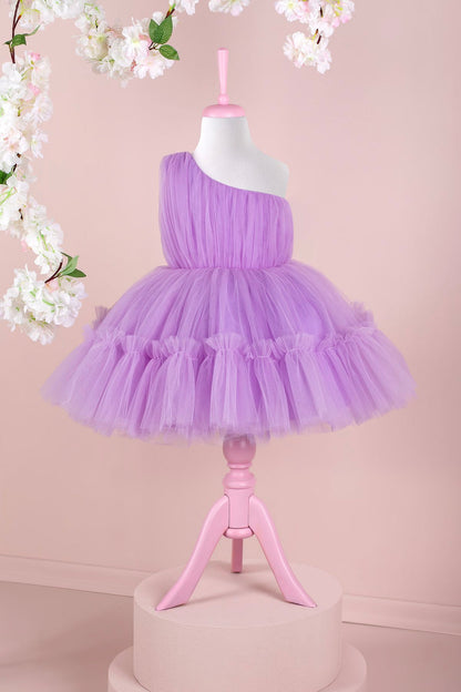 BABY PROUD PURPLE COLOR FROCK WITH HAIR BAND