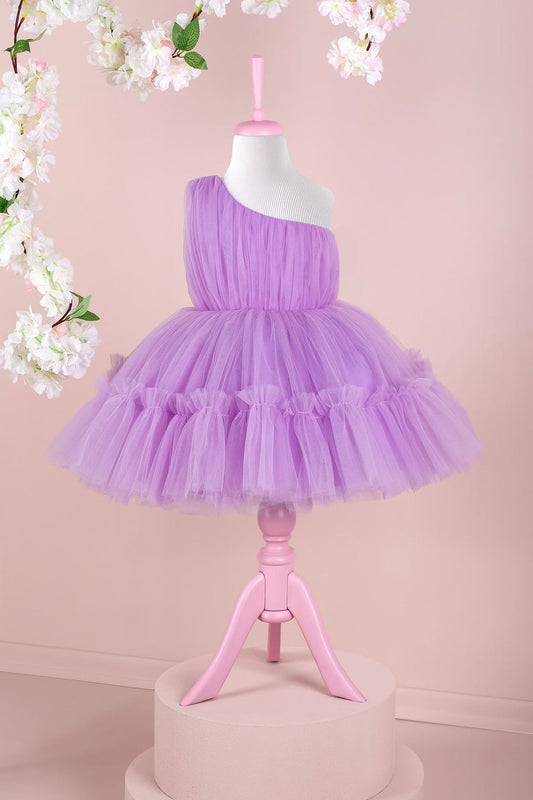 BABY PROUD PURPLE COLOR FROCK WITH HAIR BAND