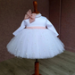 BABY PROUD WHITE COLOR FROCK WITH HAIR BAND