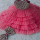 BABY PROUD PINK COLOR FROCK WITH HAIR BAND