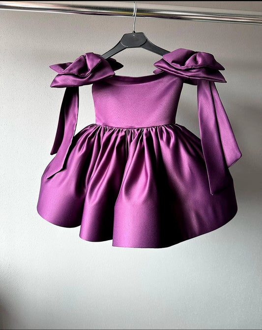 BABY PROUD WINE COLOR FROCK WITH HAIR BAND