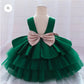 Baby Proud Dark Green Kids party Wear Dress