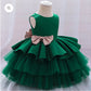 Baby Proud Dark Green Kids party Wear Dress