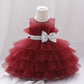 BABY PROUD MROON PARTY WEAR FROCK WITH HAIR BAND