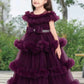 Dark Wine kids Party Wear Gown