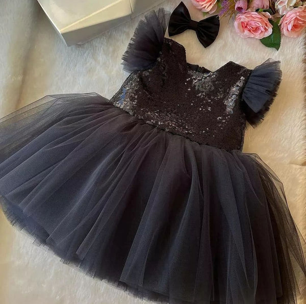 Babyproud Black net Party Wear Kids Baby Frock
