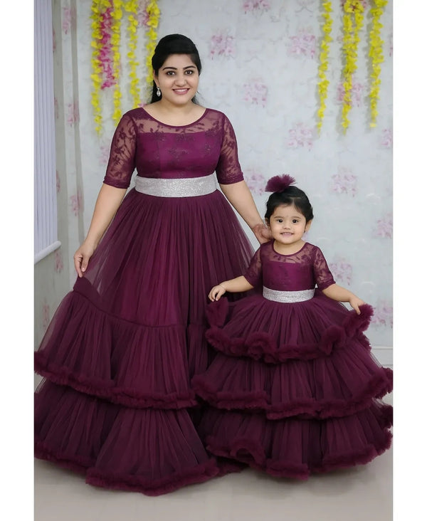 Baby proud party wear mom & daughter combo