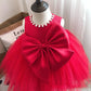 baby proud red color Party Wear Kids Baby Frock