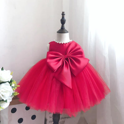 baby proud red color Party Wear Kids Baby Frock