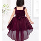 Baby Proud barburry Chiffon Tissue Net Frock Flower Applique