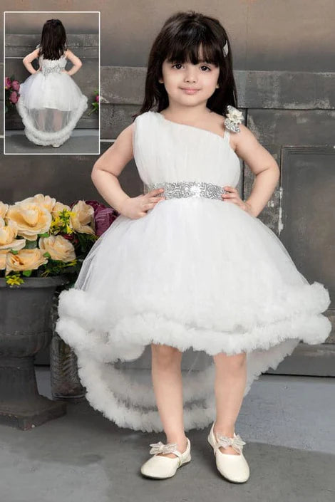 Baby Proud White Party Wear kids Girls Dress