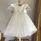 Baby proud White Net Pearls Party Wear Kids Baby Frock