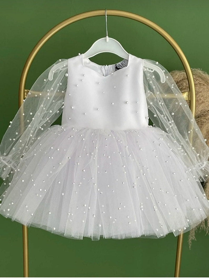 BABY PROUD WHITE COLORPARTY WEAR FROCK
