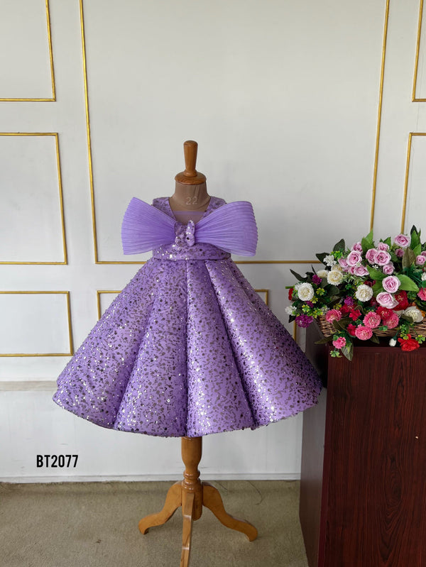 Baby Proud Sequin Splendor: Majestic Party Wear Butterfly Princess Gown