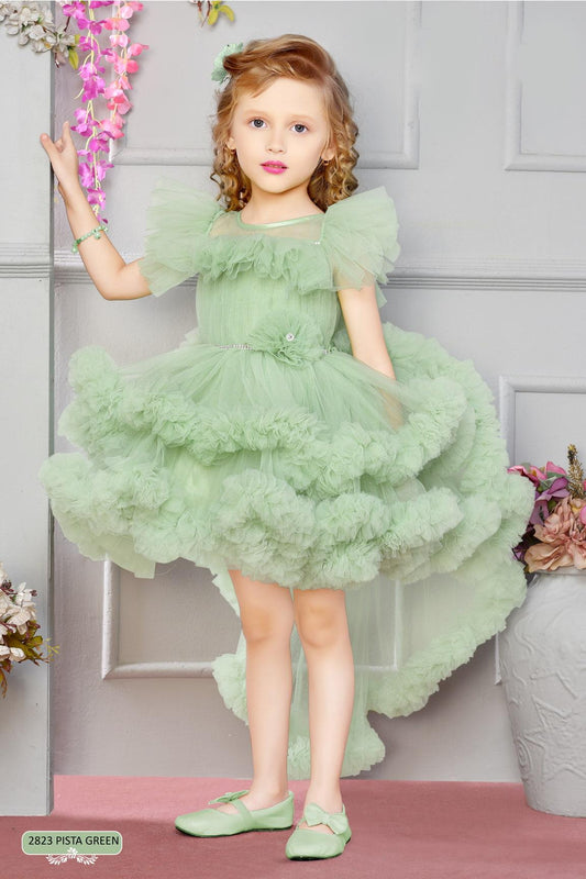 BABY PROUD PARTY WEAR HIGH AND LOW FROCK