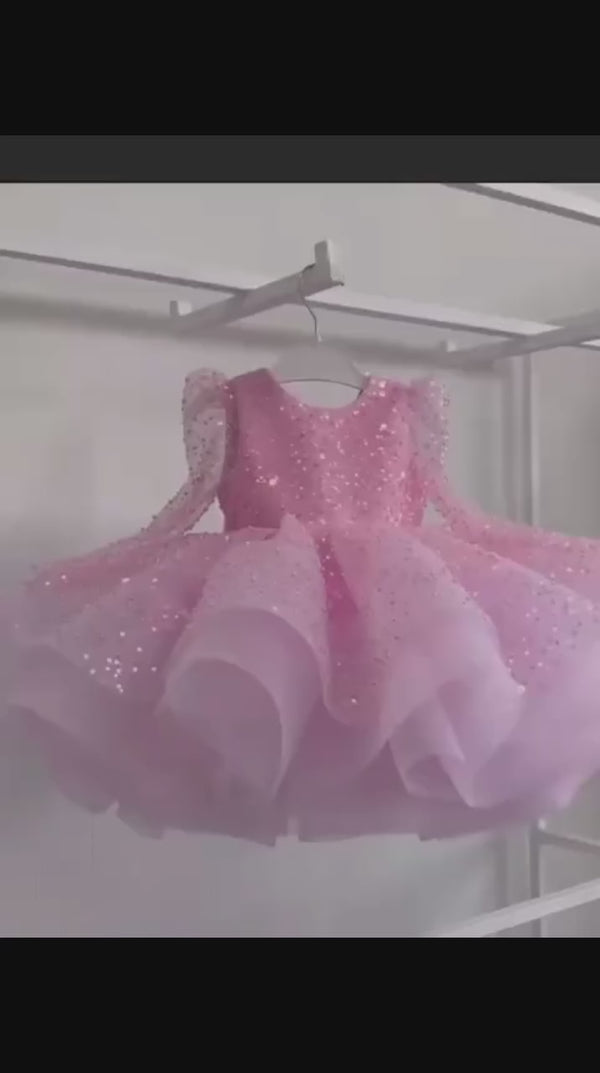 👗 Newborn Baby Embellished Partywear Frock Full Set for Girls 👑(Letest product)