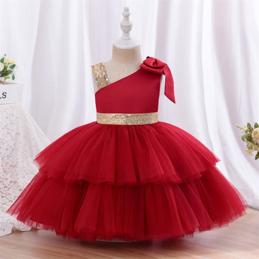 Red Color Net Party Wear Kids Baby Frock