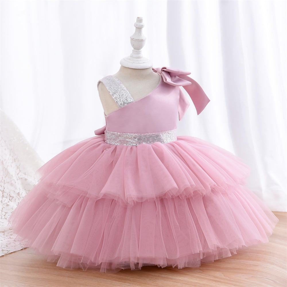 BABY PROUD BABY PINK FROCK WITH HAIR BAND