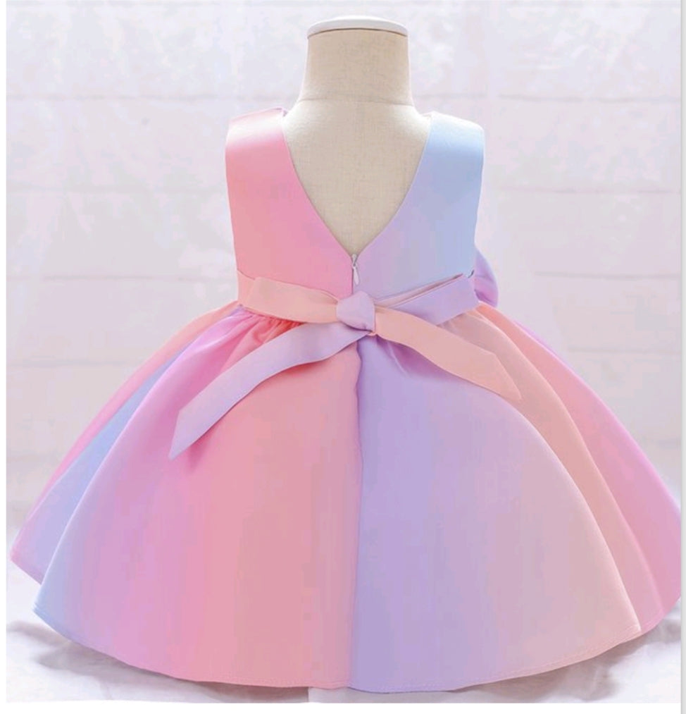 BABY PROUD PINK COLOR FROCK WITH HAIR BAND