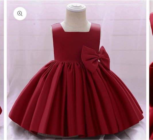 BABY PROUD RED COLOR FROCK WITH HAIR BAND