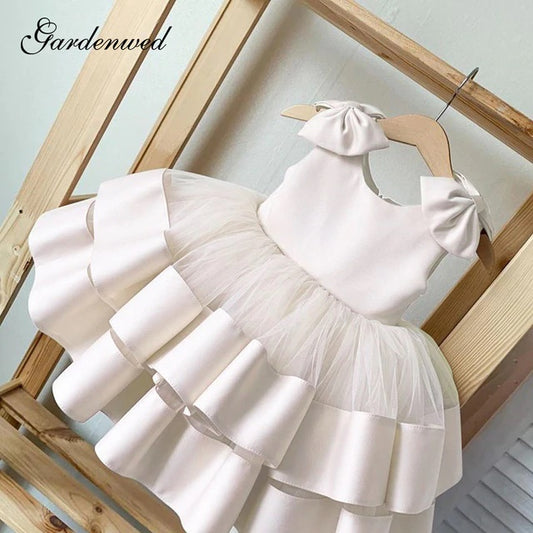 BABY PROUD WHITE COLOR FROCK WITH HAIR BAND