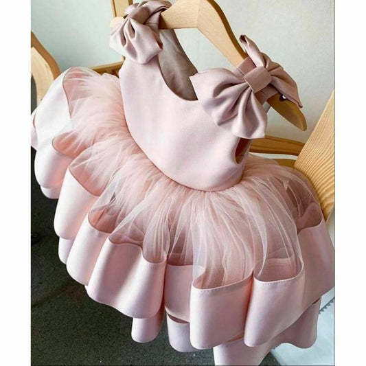 BABY PROUD PEACH COLOR FROCK WITH HAIR BAND