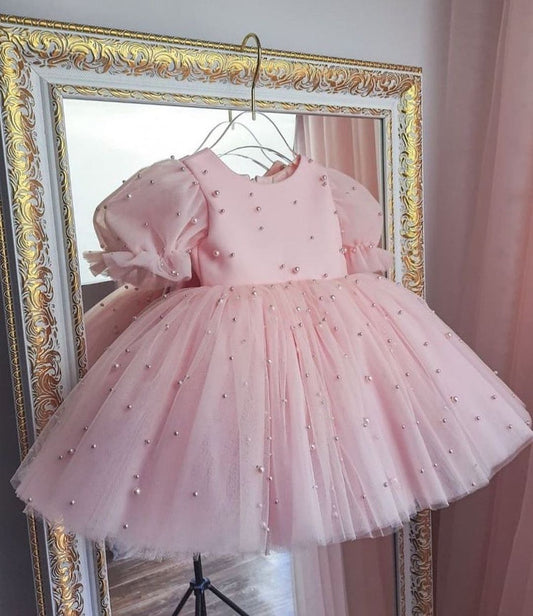 BABY PROUD PEACH COLOR FROCK WITH HAIR BAND
